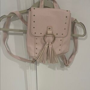 Pink Backpack with Tassel Detail